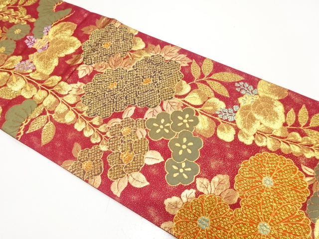 JAPANESE FUKURO OBI FOR FURISODE / WOVEN KIKU